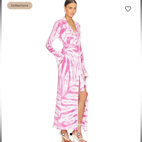 Ser.O.Ya Gloria Cardigan Dress in White Pink Swirl TieDye Revolve Small - Picture 8 of 16